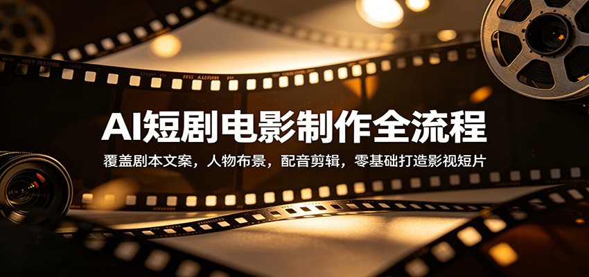 AI短剧电影制作全流程：覆盖剧本文案，人物布景，配音剪辑，零基础打造影视短片-凡人轻创