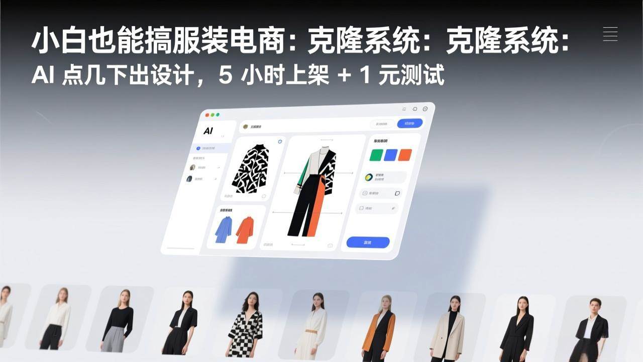 （17411期）小白也能搞服装电商：克隆系统：AI 点几下出设计，5 小时上架 + 1 元测试-凡人轻创