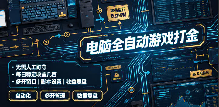电脑全自动游戏打金，无需人工盯守，每日稳定收益几百！【揭秘】-凡人轻创