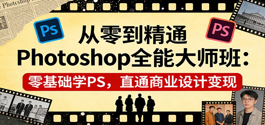 从零到精通Photoshop全能大师班：零基础学PS，直通商业设计变现-凡人轻创