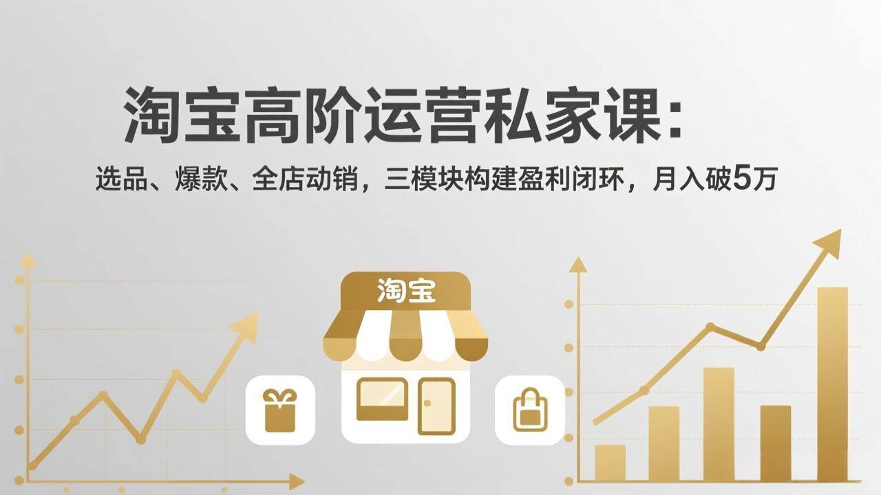 (17944期)淘宝高阶运营私家课(更新26年4月):选品、爆款、全店动销,三模块构建盈利闭环,月入破5万-凡人轻创