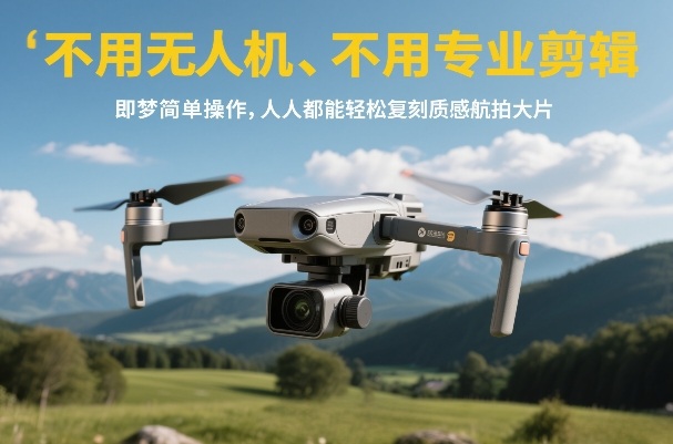 不用无人机、不用专业剪辑，即梦简单操作，人人都能轻松复刻质感航拍大片-凡人轻创