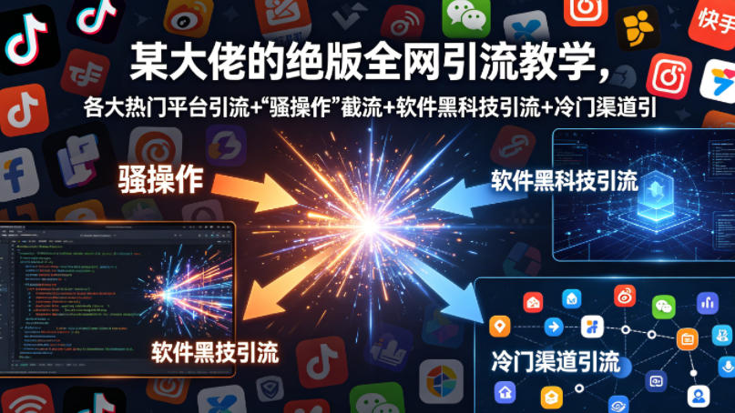 某大佬的绝版全网引流教学，各大热门平台引流+”骚操作”截流+软件黑科技引流+冷门渠道引流等-凡人轻创