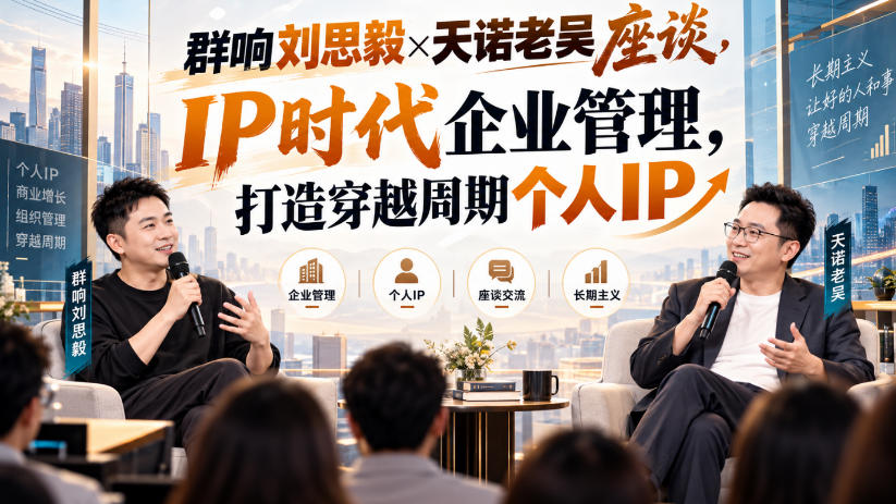 群响刘思毅×天诺老吴座谈，IP时代企业管理，打造穿越周期个人IP-凡人轻创