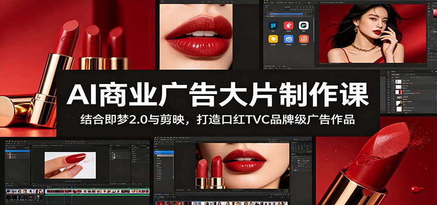 AI商业广告大片制作课：结合即梦2.0与剪映，打造口红TVC品牌级广告作品-凡人轻创