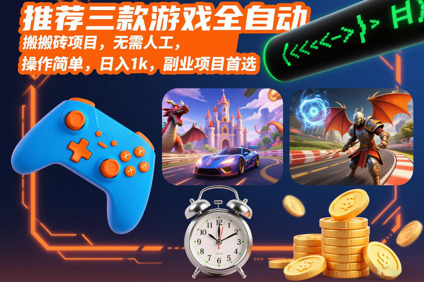 推荐三款游戏全自动搬砖项目，无需人工，操作简单，日入1k，副业项目首选【揭秘】-凡人轻创