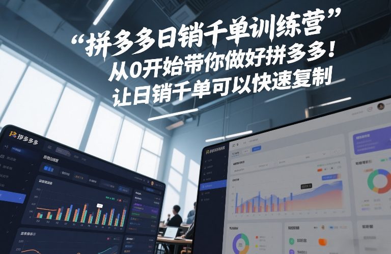 拼多多日销千单训练营，从0开始带你做好拼多多，让日销千单可以快速复制(更新26年5月)-凡人轻创